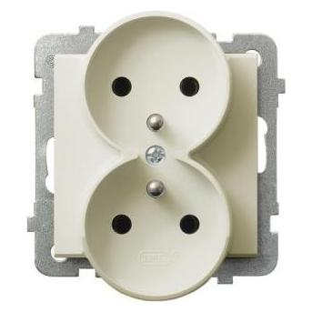 Ospel Sonata doppelt geerdete Ecru-Steckdose (GP-2RRZ (GP-2RRZ/m/27)