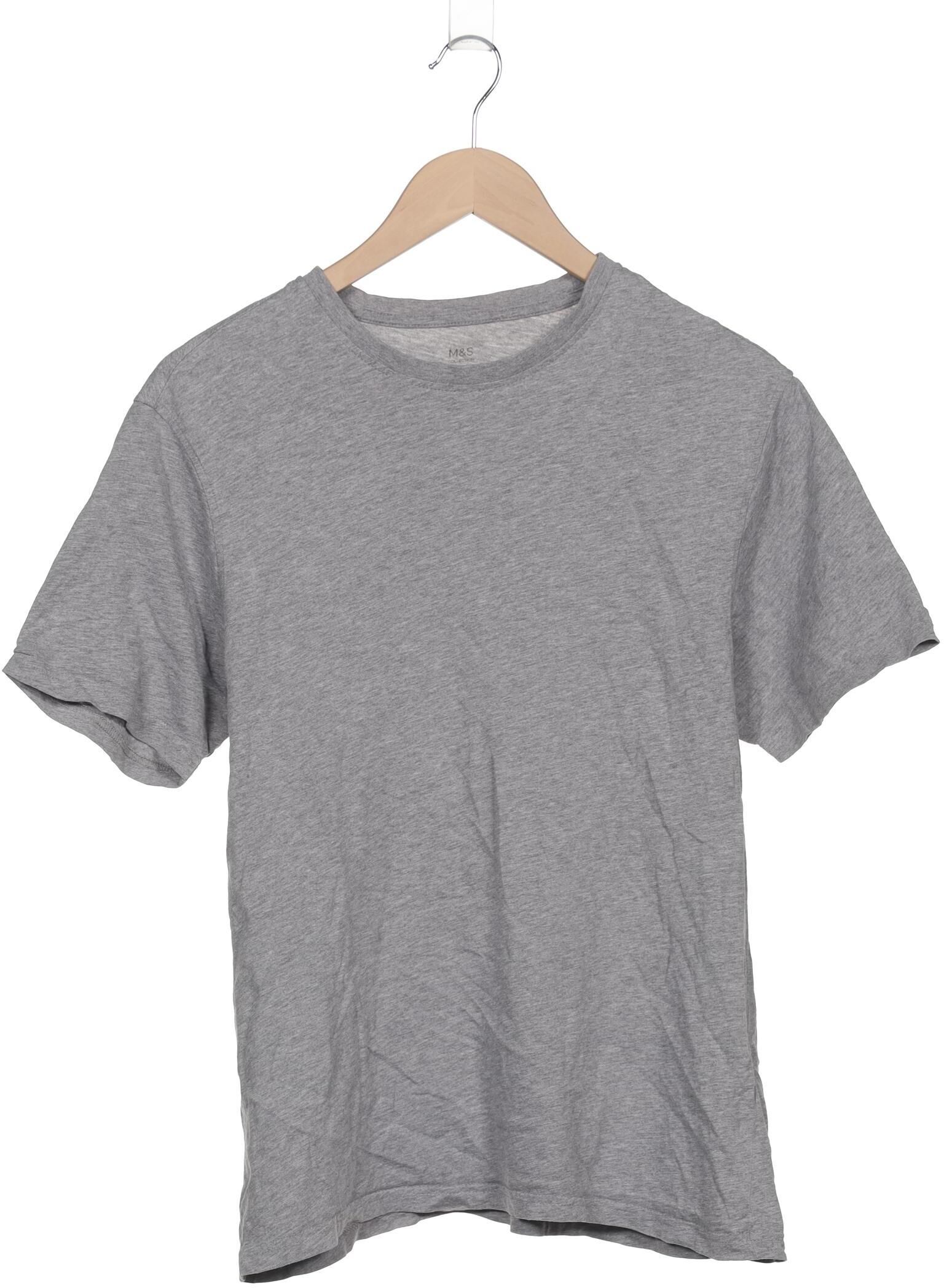 Marks & Spencer Herren T-Shirt, Grau, Gr. S, Baumwolle - Second Hand