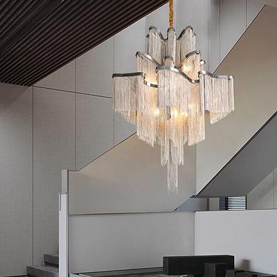 Kronleuchter LED-Kristall-Deckenleuchte, Quasten-Design, 12-Kopf-Kristall, einzigartiges Design, Unterputzleuchten, Edelstahl-LED-Kronleuchter im nordischen Stil, 110–240 V
