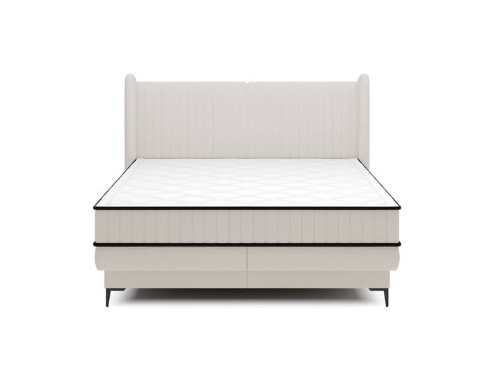 Kontinentales Bett 160x200 cm Daliano mit Stauraum, cremefarbener