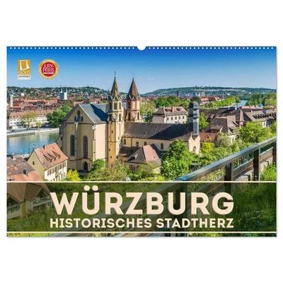 WÜRZBURG Historisches Stadtherz (Wandkalender 2027 DIN A2 quer), CALVENDO Monatskalender