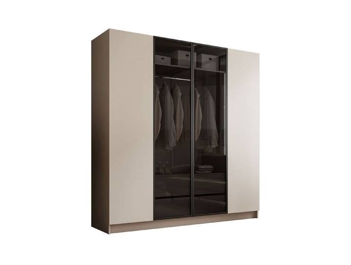 Lookway Kleiderschrank ATRIUM Vier­türiger Schrank mit Glasfront 200x57x210 cm