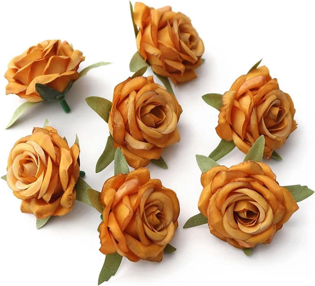 Set van 20 gele kunstbloemen rozen voor huisdecoratie