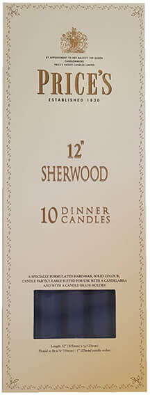 Price's Candles 12 Sherwood Pack of 10 Midnight Blue Candles