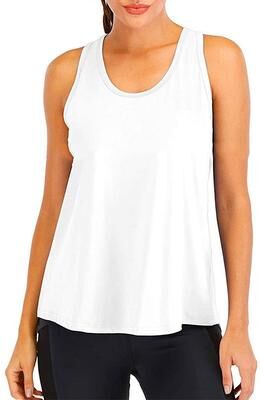 Fusion Finds Women's Workout Tank Top Quick Dry Sleeveless Gym & Yoga Shirt For Running And Fitness c xl