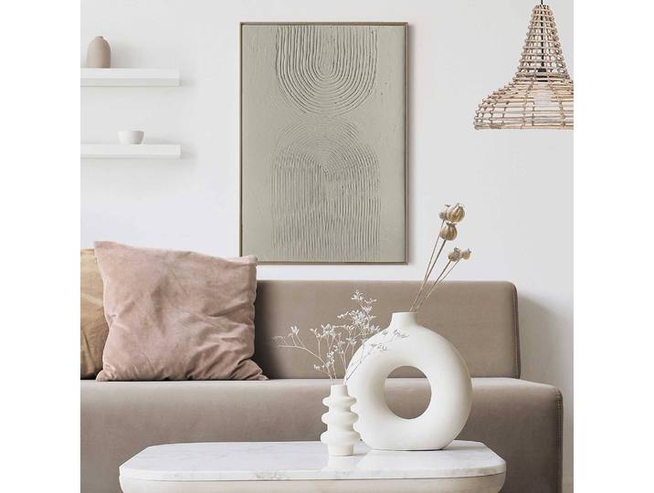 Tableau Déco Bögen Cadre en MDF laminé, avec plâtre Vert/Vert 50 x 70 x 3cm