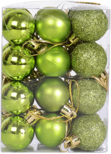 Inspire Picks Mini Flocked Christmas Ball Ornament Set (24PCS) green 3cm 2cm Or 3cm