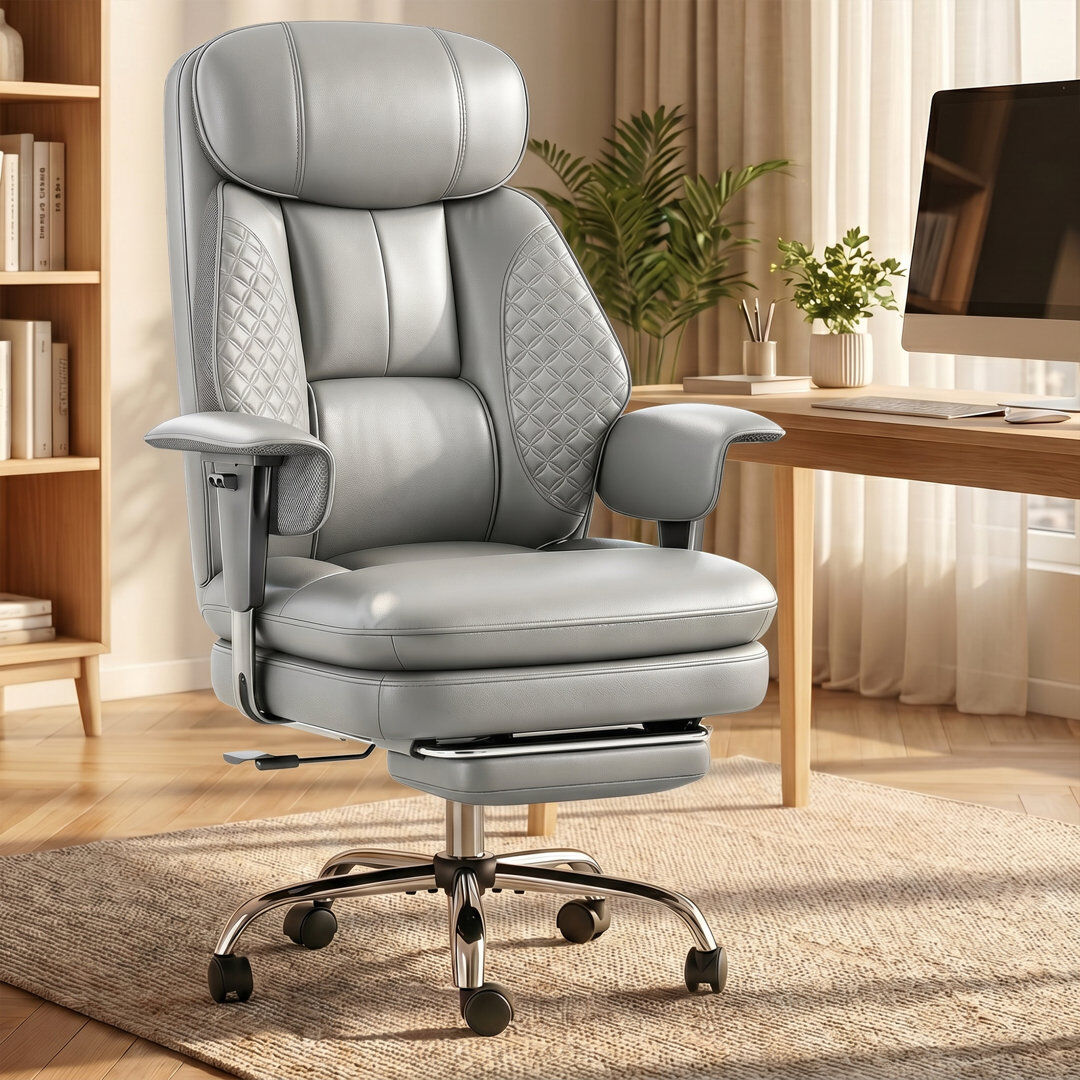 Inbox Zero Executive Chair with Headrest Gray 118.87cm H X 81.53cm W X 65.02cm D