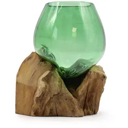 Recycled Beer Bottles - Small Bowl on Wood