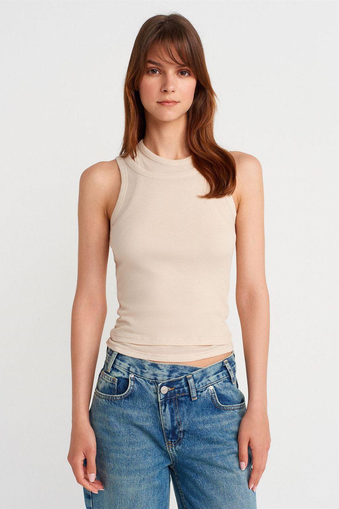 Baumwoll-Ripp-Crop-Cami
