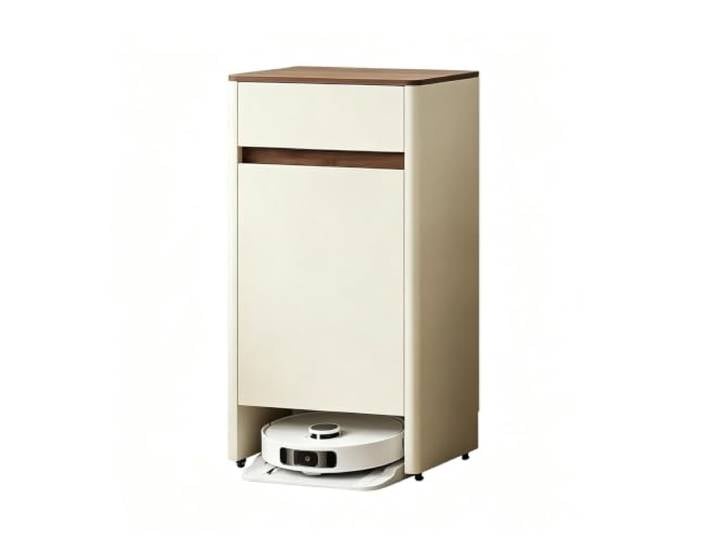 Saugroboter Schrank für Saug und Wischroboter Station,Moderner Holzschrank Roboter-Staubsauger-Standschrank,Holzregal Über Dem Saugroboter Mit Türen Und Schubladen,(B)