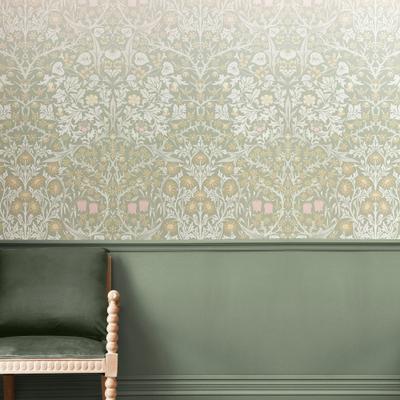 Vliestapete "Blackthorn", bunt (beige), B:10m L:2,5m, Vlies, WILLIAM MORRIS AT HOME, Tapeten, Designer Tapete, 10mx52cm (ca. 5m2)