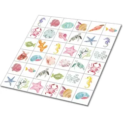 FLIESENAUFKLEBER 9 Stück 30x30 cm selbstklebend Meeresbewohner
