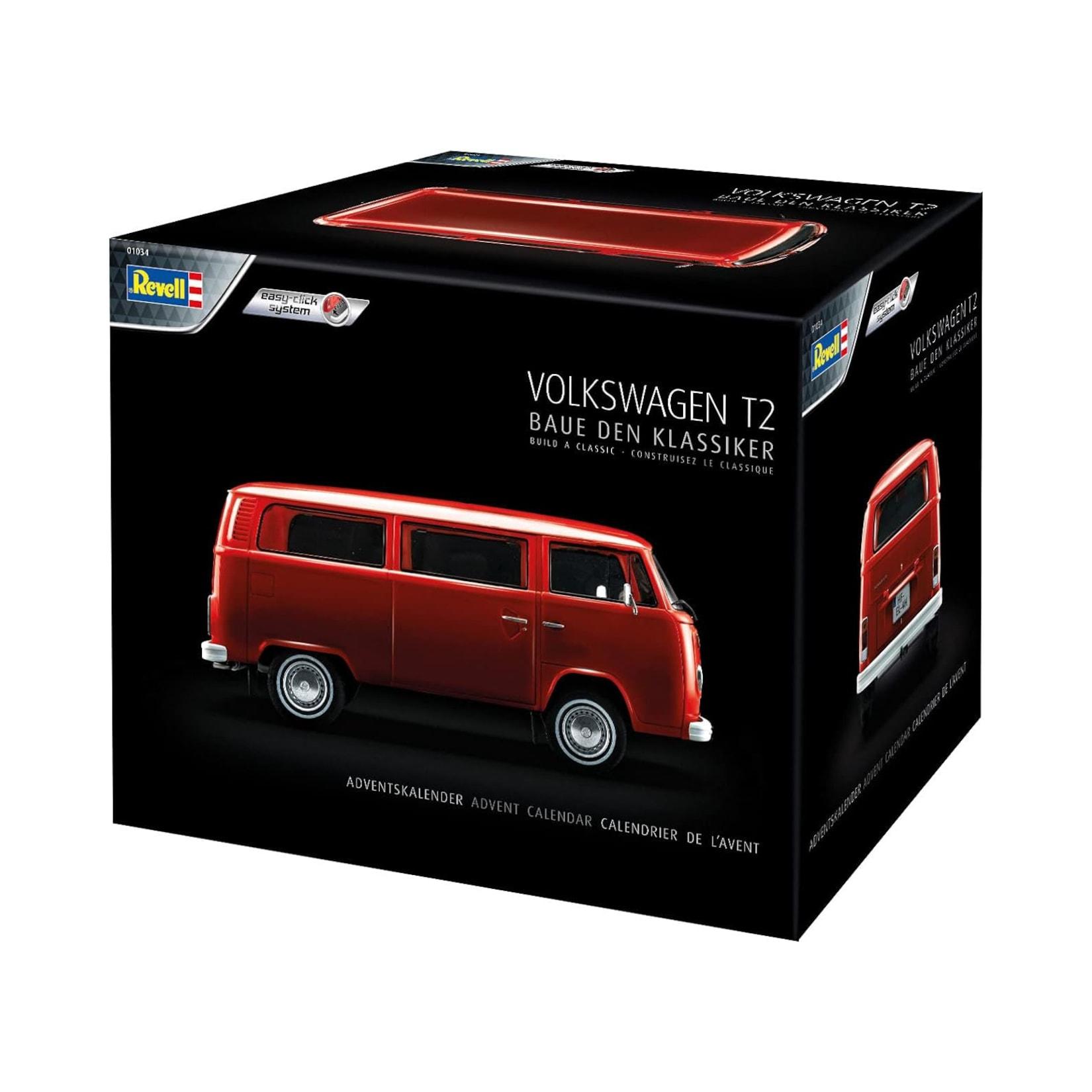 Revell VW T2 Adventskalender Bausatz 1:24 easy-click mehrfarbig Modellbau Bastelset