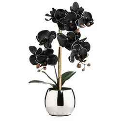 ABELLA Flora künstliche Orchidee mit Glitter-Blüten Keramik-Topf Farb- / Größenauswahl