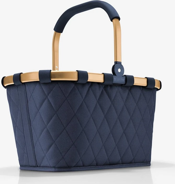 reisenthel Einkaufskorb carrybag frame rhombus midnight gold Kunstfaser blau