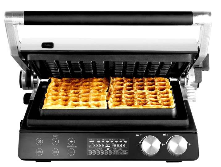 Kontaktgrill GASTROBACK Gourmet Multigrill BBQ Pro Smart , schwarz, Kontaktgrill_Standgrill_Tischgrill_Teppanyakigrill, Intuitive Bedienung: LCD-Display & Drehregler für volle Kontrolle