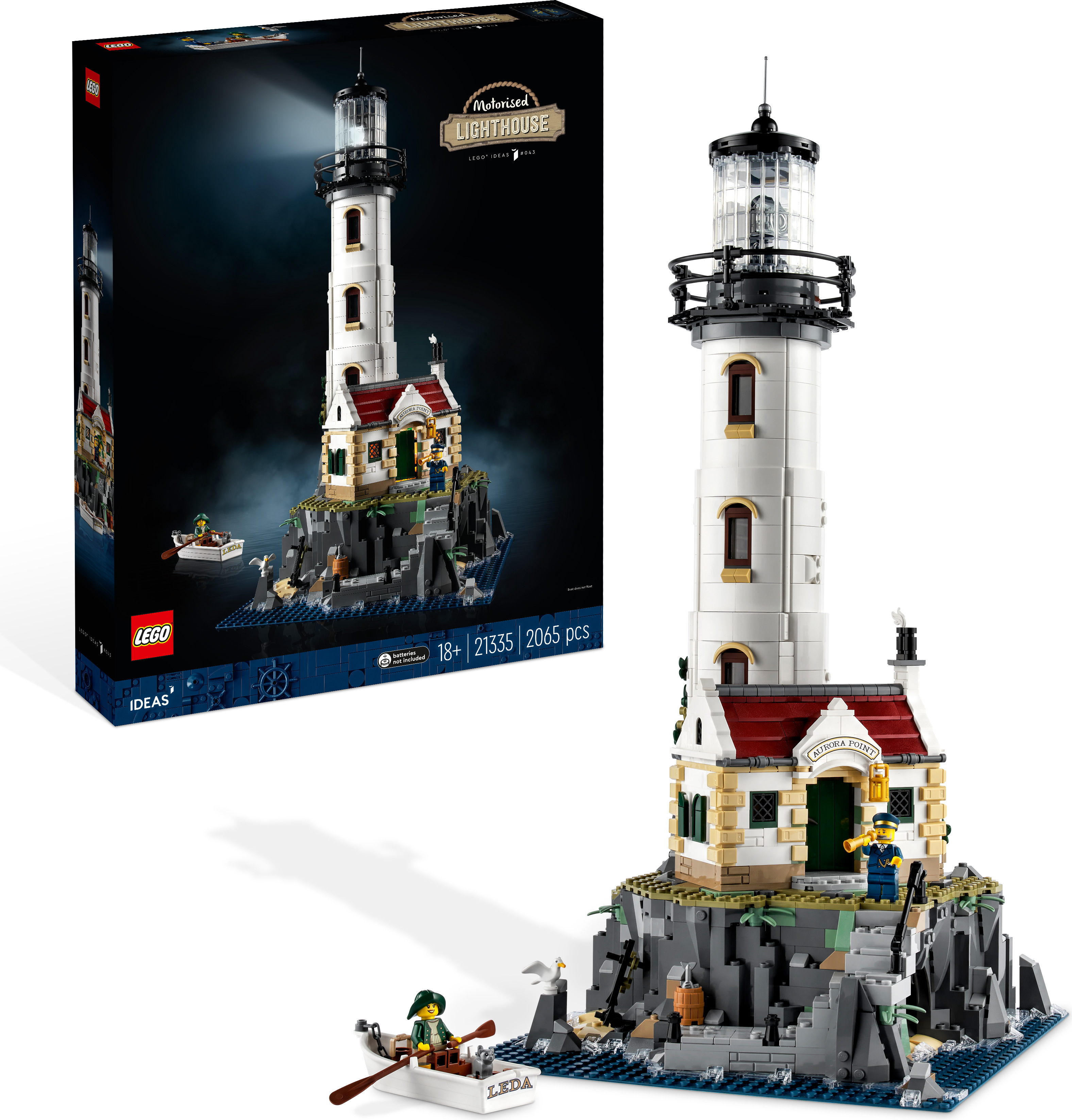 LEGO Ideas Motorisierter Leuchtturm, beleuchteter Modellbausatz für Erwachsene, Set mit Lichtern als Sammlerstück 21335