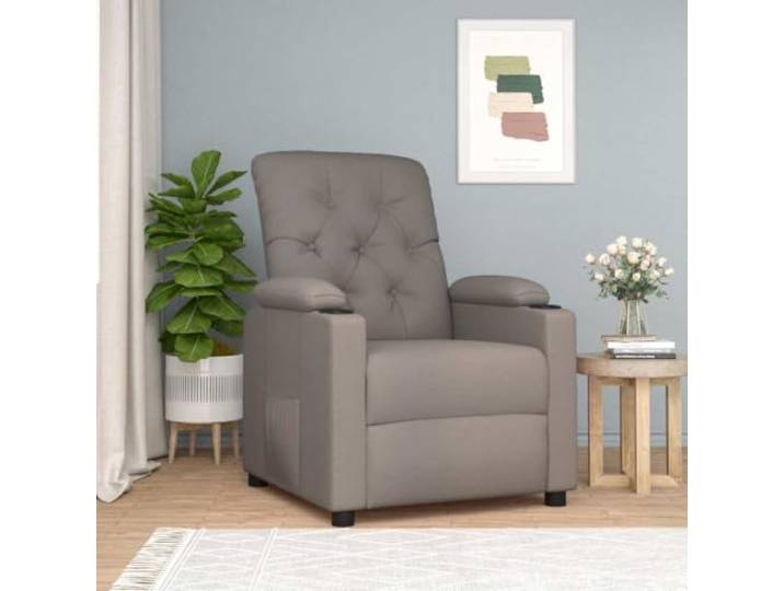 WHOPBXGAD Stoff Manuelle 3 Positionen Relaxsessel Taupe Relaxsessel Taupe Stoff Fernsehsessel mit manueller Liegefunktion 3 Positionen bis 110 kg belastbar