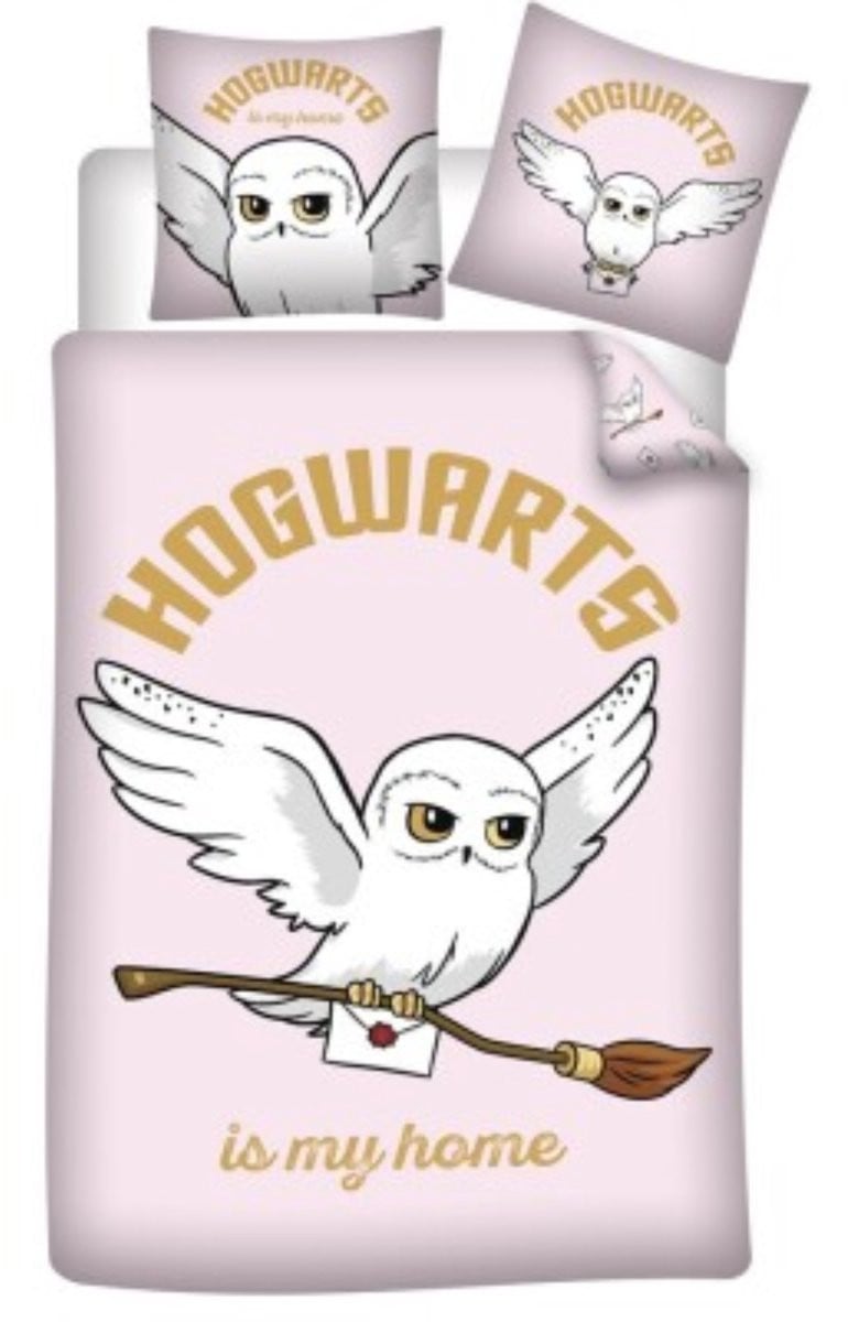 KGS Promolinge Harry Potter Beddengoedset Hedwig Rose Dekbedovertrek en Kussensloop voor kinderen