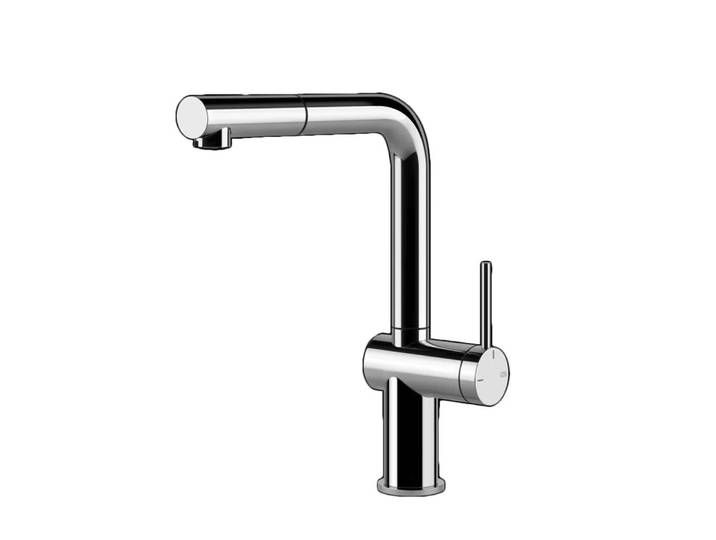 GESSI mitigeur avec douchette extractible 60433 INEDITO (Chrome - Métal)