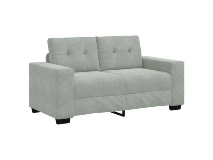 KKgypkn Zweisitzer-Sofa Hellgrau 160x77x82 cm Samt Dick gepolsterte Schaumstoffsitze, stabiles Sperrholz-Metall-Gestell, vielseitig für Wohnzimmer