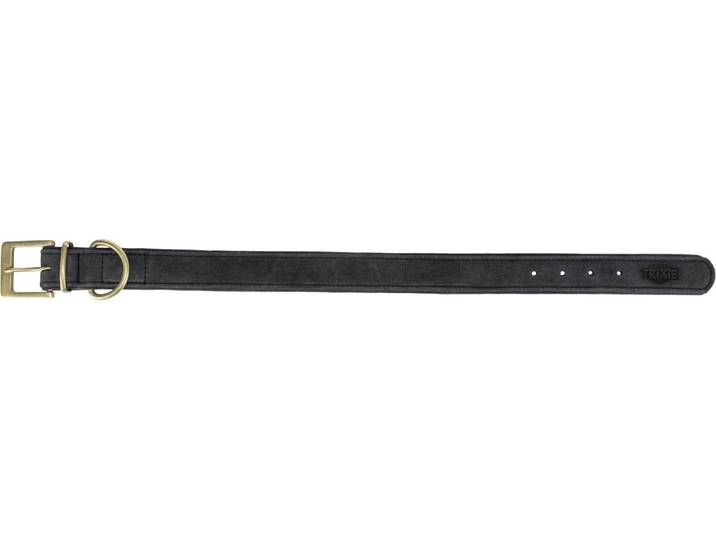 Hunde-Halsband TRIXIE Pure L-XL , schwarz, Echtleder, Tier-Halsbänder, Hunde-Halsband, Grösse verstellbar