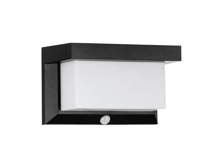 Eglo Applique murale extérieure LED Utrera\, lampe solaire puissant avec détecteur de mouvement et minuterie\, éclairage mural d'extérieur en plastique noir et blanc\, IP44
