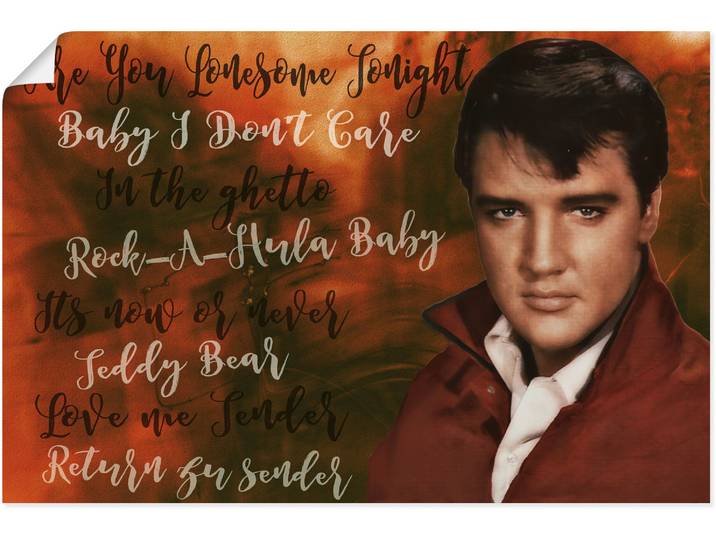 Poster ARTLAND Elvis Star , rot (farbe bild(er): rot), B:60cm H:40cm, Bilder, Poster, ohne Rahmen