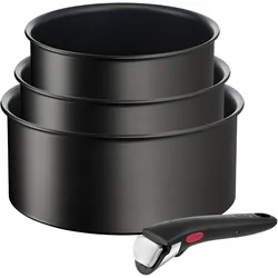 Tefal Ingenio Unlimited Kasserollen-Set 4-teilig, Pfannenset + Topfset, Schwarz