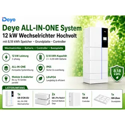Deye  ALL-IN-ONE  System  12kW  Wechselrichter  Hochvolt  mit  8,18  kWh  Speicher  Grundplatte  Controller