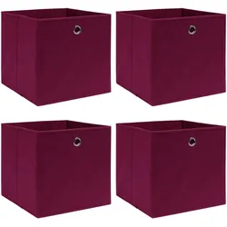 vidaXL Aufbewahrungsboxen 4 Stk. Dunkelrot 32x32x32cm Stoff