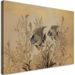 LEINWANDBILD Schlafzimmer - Fischschleier Boho 90x60cm