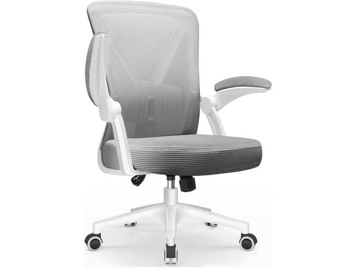 Bürostuhl Ergonomisch mit Lendenstütze und Wippfunktion Grau, 57x99x57 cm, Büromöbel, Bürostühle, Drehstühle