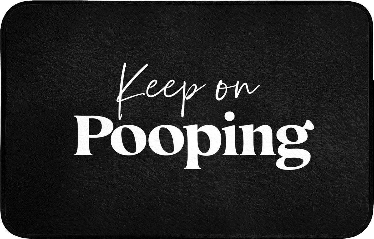 OnlyWow Badmat Quote Keep on pooping - Zwart - 80 x 50 cm