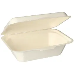 Papstar 125 Menüboxen, Zuckerrohr `pure` ungeteilt 6 cm x 18 cm x 12,5 cm weiss
