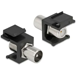 Delock Keystone Modul IEC Stecker > F Buchse schwarz