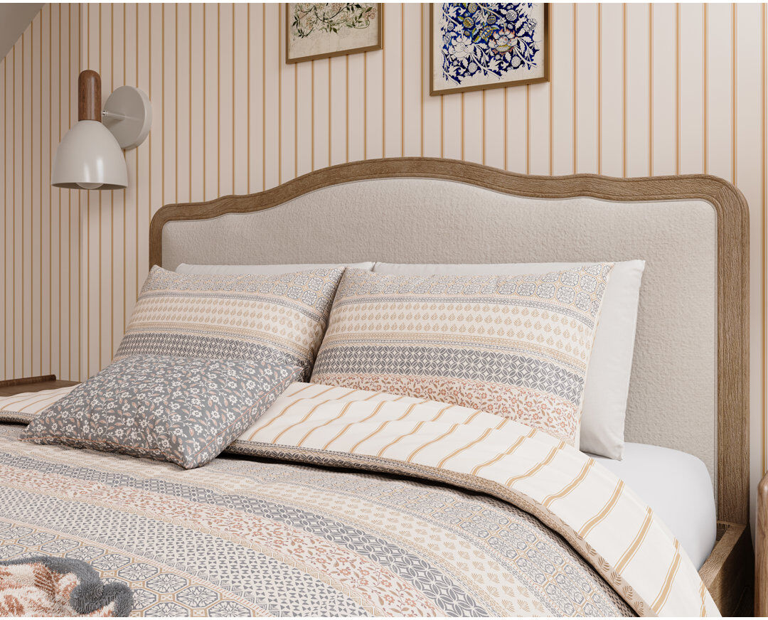 Helena Springfield Folk Stripe Cover Set Gold Kingsize Duvet Cover + 2 Pillowcases