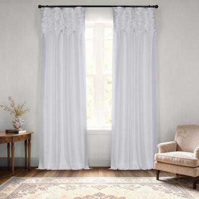 Exclusive Fabrics Exclusive Fabric Ruched Textured Faux Dupioni Silk Curtain (1 Panel)