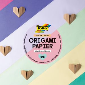Folia Faltblätter 89965 Premium Pastell, 15 x 15cm, 70g/m², 10 Farben sortiert, 500 Blatt