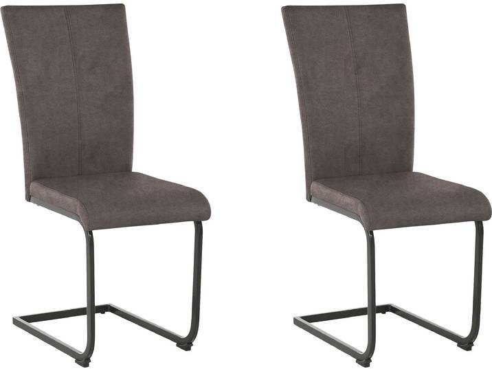 Freischwinger OTTO HOME Oliver , braun (dunkelbraun (arizona 4412), schwarz), B:43cm H:98cm T:55cm, Holzwerkstoff, Metall, Polyester, Stühle, Freischwinger, Stuhl belastbar bis 120 Kg