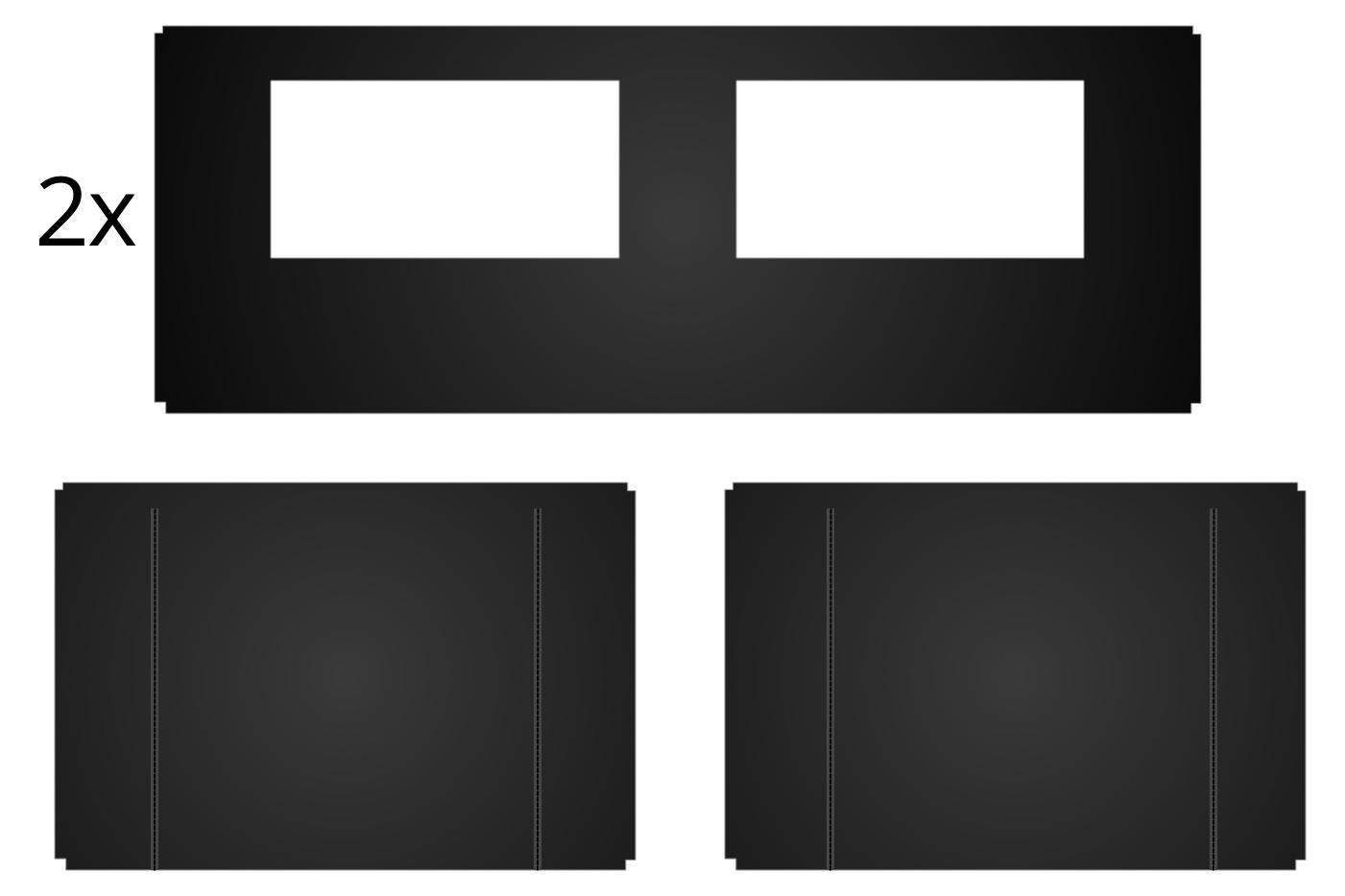 Seitenteile-Set für Easy Up 4x6 Meter, verstärkte Ausführung, schwarz