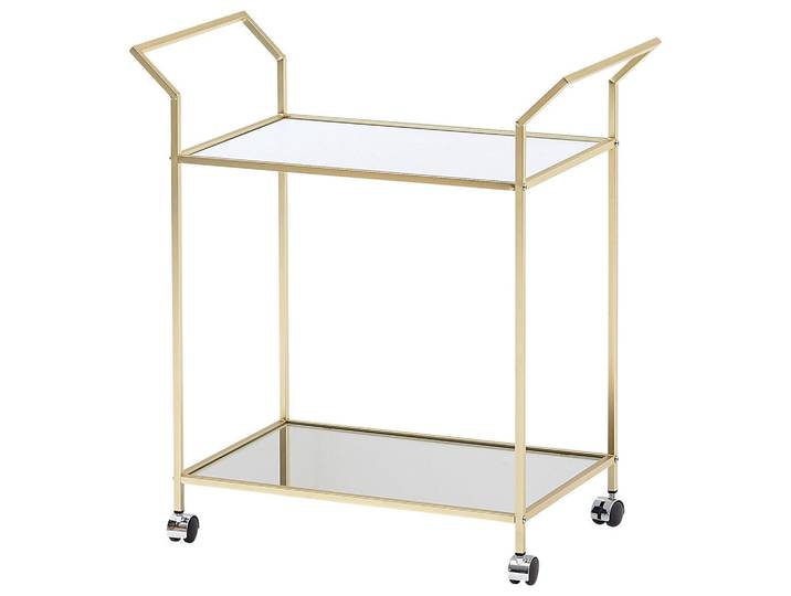 Mid.you Servierwagen, Goldfarben, Glas, rechteckig, eckig, 37x78x73 cm, Stauraum, offenes Fach, Esszimmer, Barmöbel, Barwagen