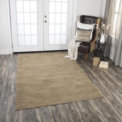 NAVATEXTURA Emerson Neutral Beige and Brown Solid Hand-tufted Wool Rug