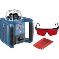 Rotationslaser GRL 300 HV Professional blau, rote Laserlinie und Lotpunkt, mit Halterung, Baustativ, Laser-Empfänger, im Koffer