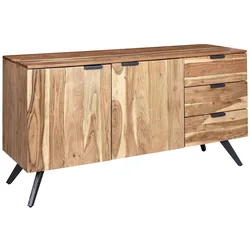 WOHNLING Sideboard Massiv Kommodenschrank 145 cm Anrichte Kommode Schrank Holz