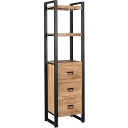 Wohnzimmer Regal Echtholz Regal im Industry und Loft Stil 200 cm hoch