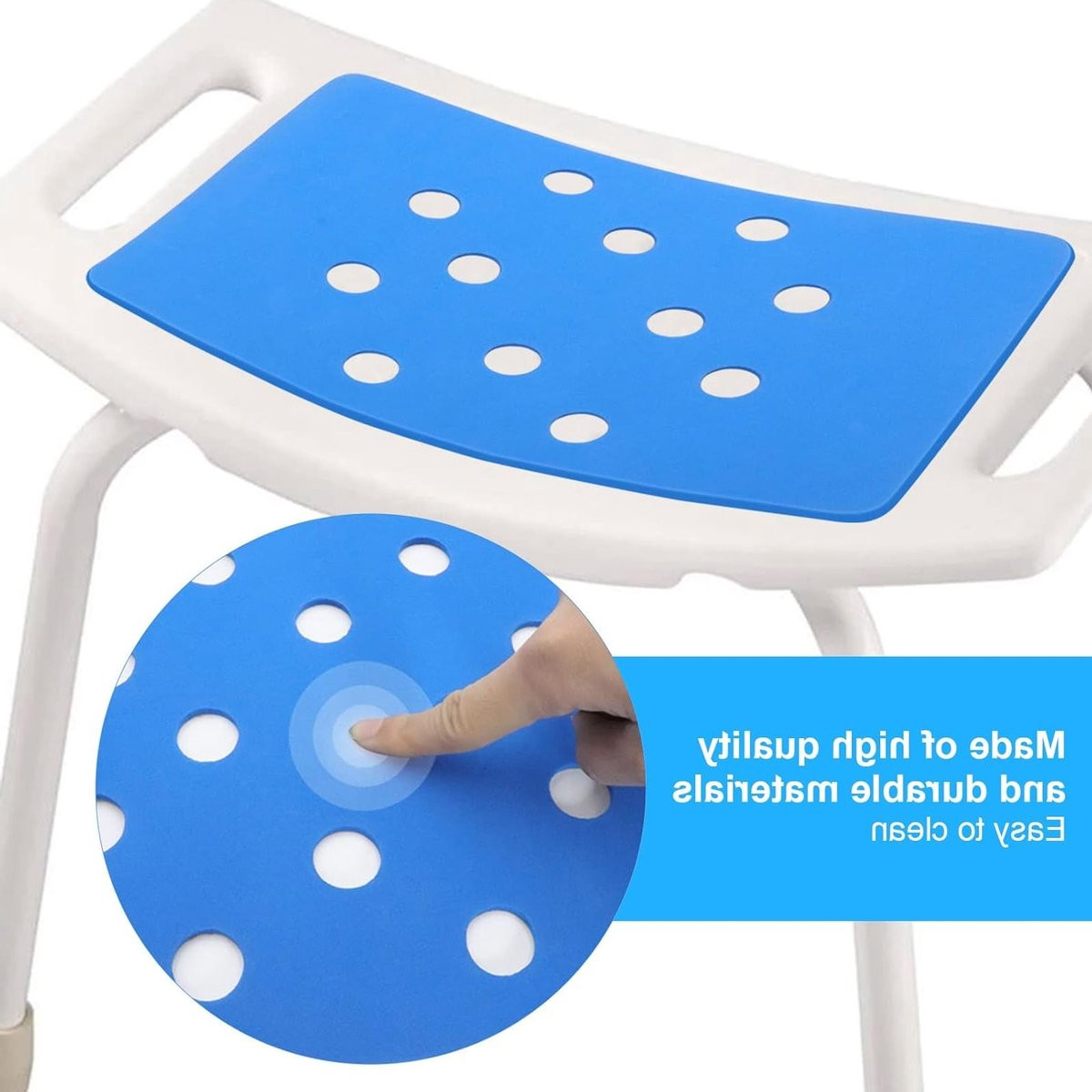 Comfortabele Douchestoel met Kussen, Warmtebehoud en Perforatieontwerp voor Senioren en Personen met Beperkingen
