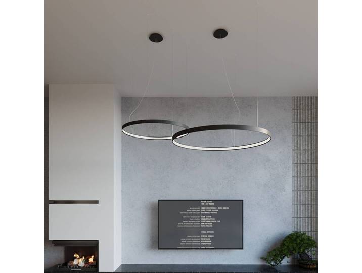 Hängeleuchte Rio SOLLUX LIGHTING, schwarz, für Wohn- / Esszimmer, Aluminium, Modern