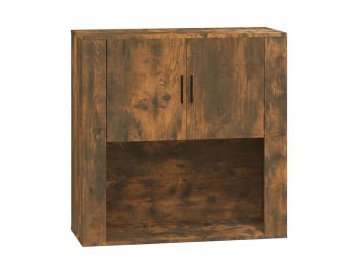 Wandschrank Smoke Eiche 80x33x80 cm aus Holzwerkstoff Hängender Organizer, feuchtigkeitsbeständig, leichte Reinigung, Montageanleitung inkl